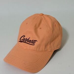 Carhartt Baseball Cap Peach Orange Embroidered Logo Adjustable Strap